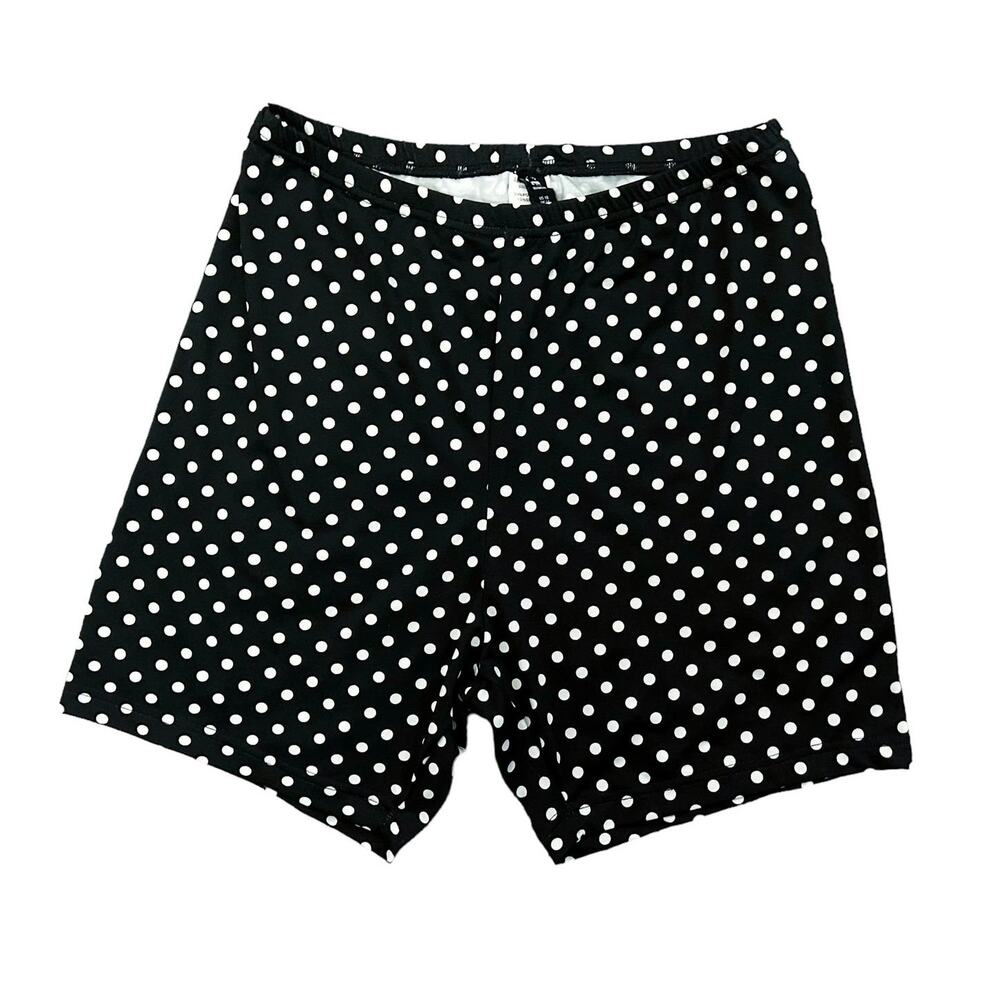 Bloomchic Black White Polka Dot Elastic Shorts Womens Size 10